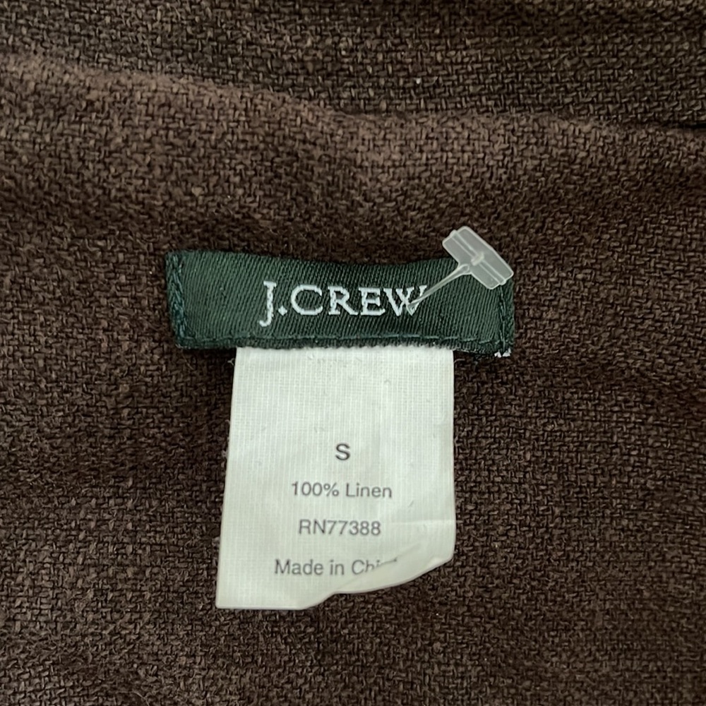 J. Crew 100% Linen Brown Distressed Jacket - Picture 7 of 12
